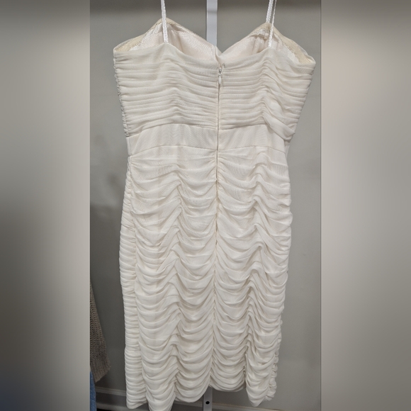 Cache White Mini Dress With Gold Gemstones - Picture 3 of 5